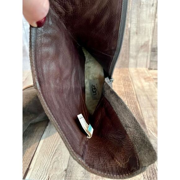 UGG Australia 3282 Cailyn Western Mid Calf Brown Suede Distressed Boot sz 9 - Picture 12 of 13